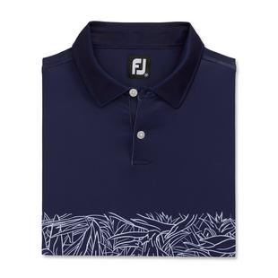 Men's Tropical Chest Print Short Sleeve Polo