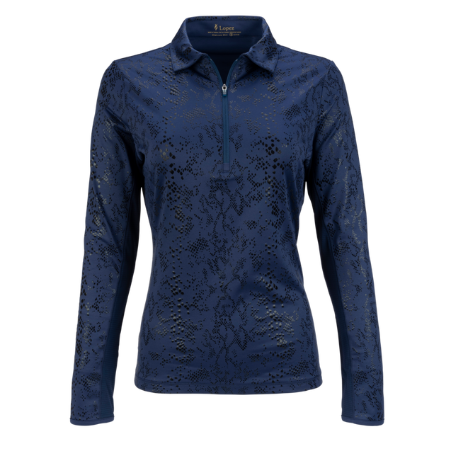 Women's Balance Print Long Sleeve Polo Plus LOPEZ