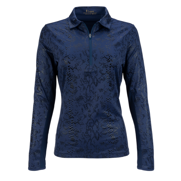 Women's Balance Print Long Sleeve Polo Plus