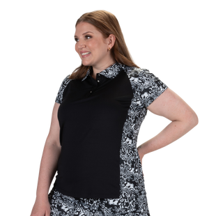 Women's Congo Print Short Sleeve Polo Plus LOPEZ