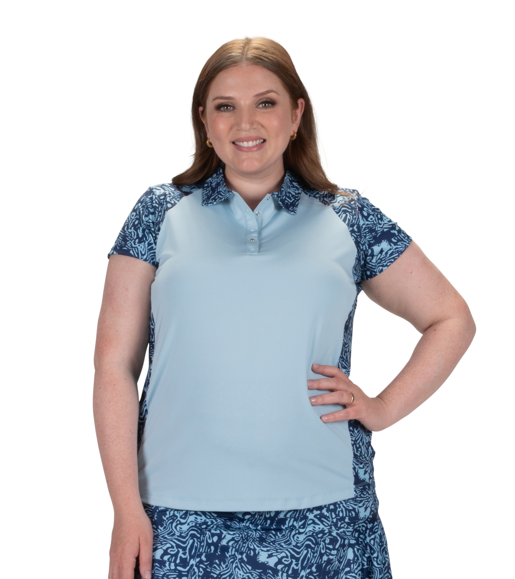 Women's Congo Print Short Sleeve Polo Plus