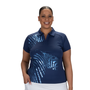 Women's Safari Print Short Sleeve Polo Plus