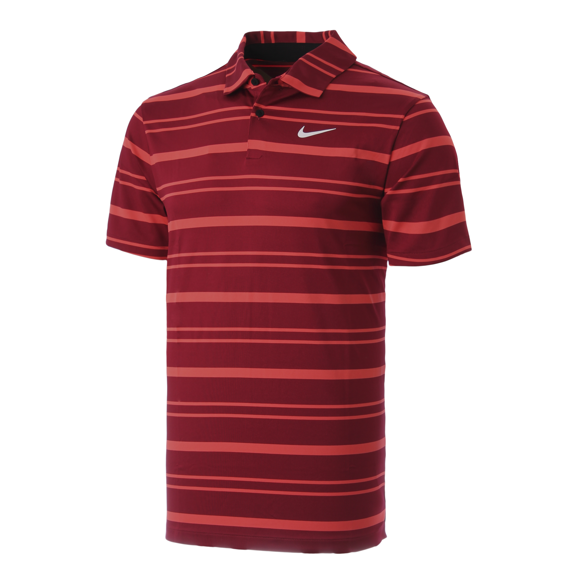 The Athletic Dept Nike Short Sleeve Polo Shirt Striped Cream Red Black  Large