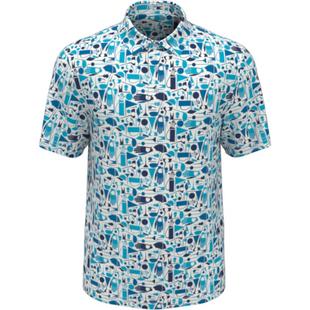 Men's Stamped Golf Print Short Sleeve Polo