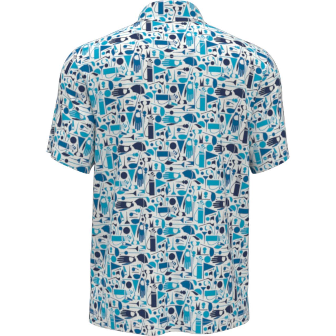 Men's Stamped Golf Print Short Sleeve Polo