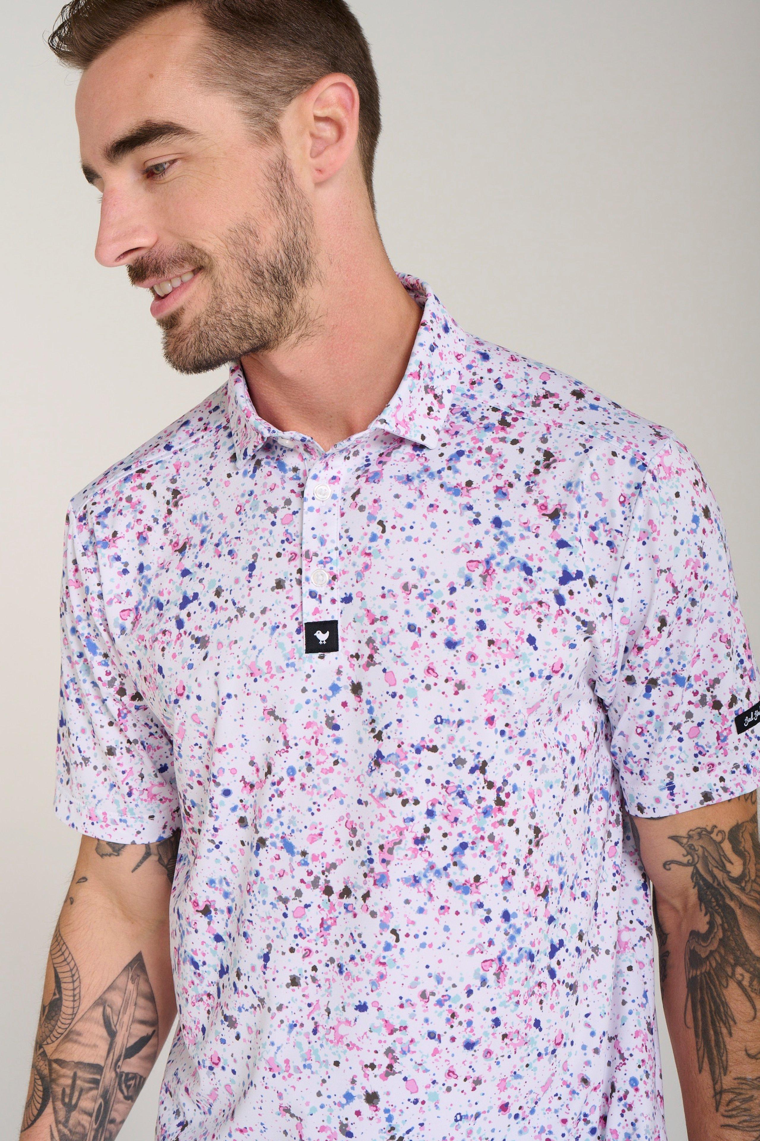 Men's Paint Splatter 3 Short Sleeve Polo