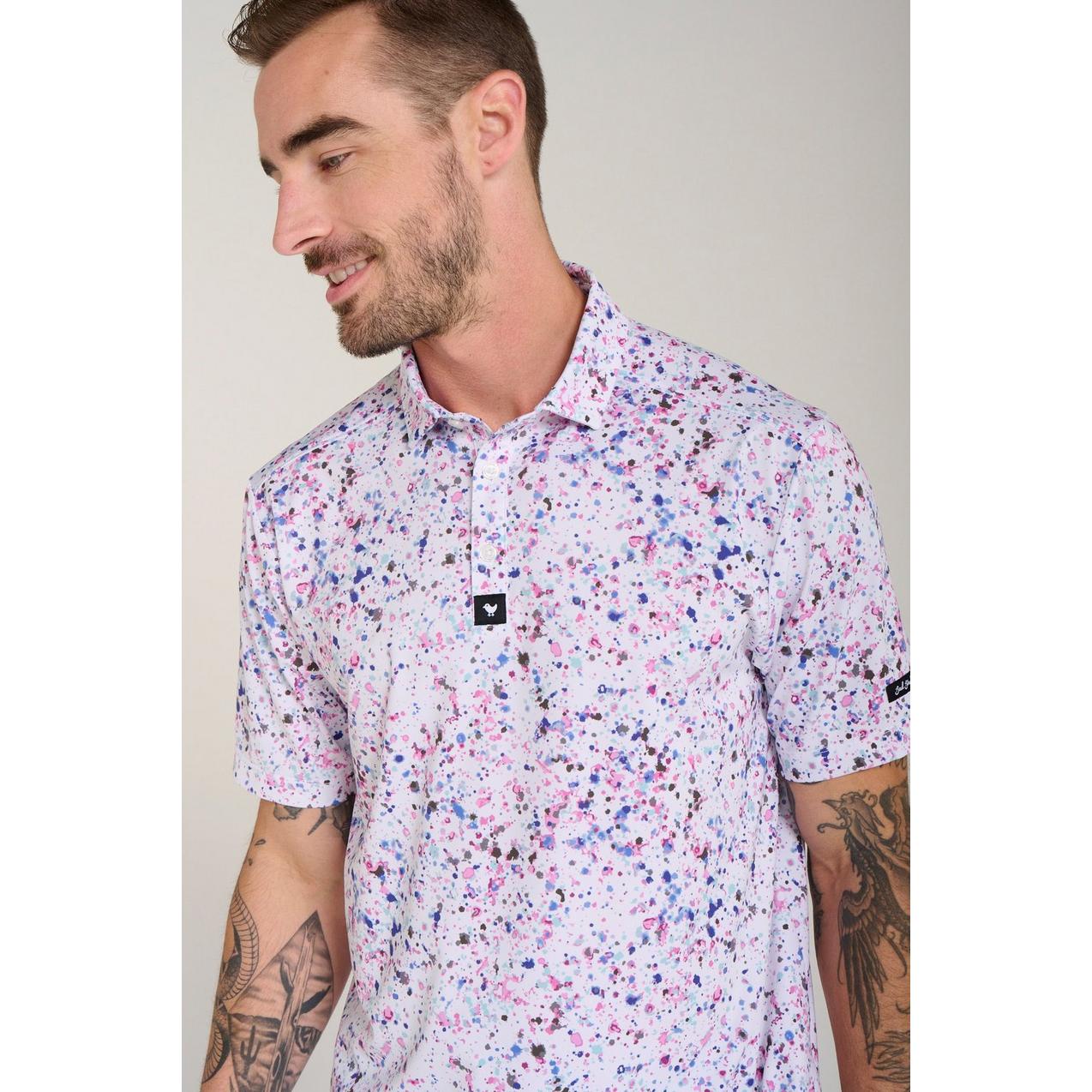 Men's Paint Splatter 3 Short Sleeve Polo