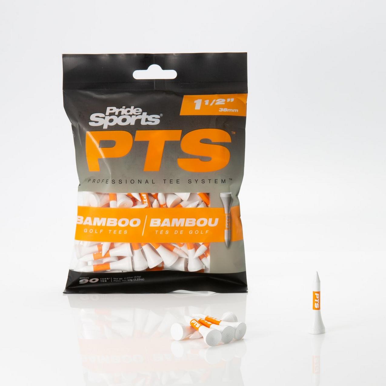 Pride PTS Bamboo Golf Tees - Orange 38mm Pride PTS Bamboo Golf Tees - Orange 38mm