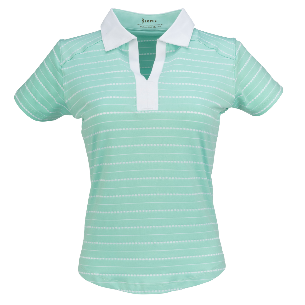 Women's Point Print Short Sleeve Polo Plus