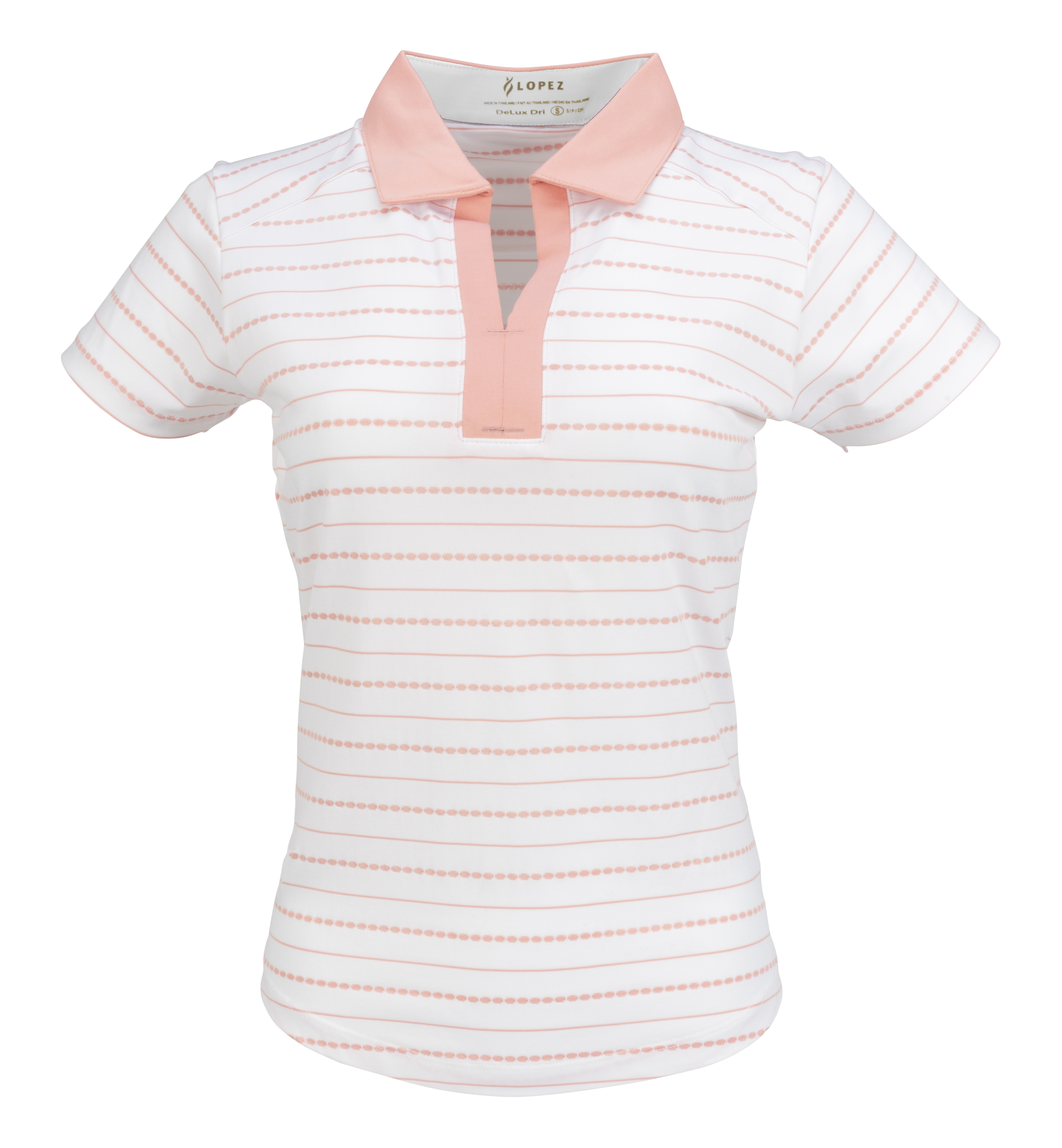 Women's Point Print Short Sleeve Polo Plus