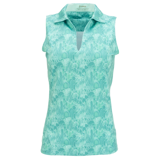 Women's Sonora Print Sleeveless Polo Plus LOPEZ