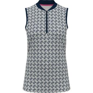 Women's Geo Print Sleeveless Polo