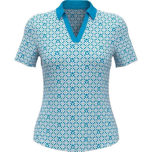 Women's Trademark Printed Short Sleeve Polo CALLAWAY