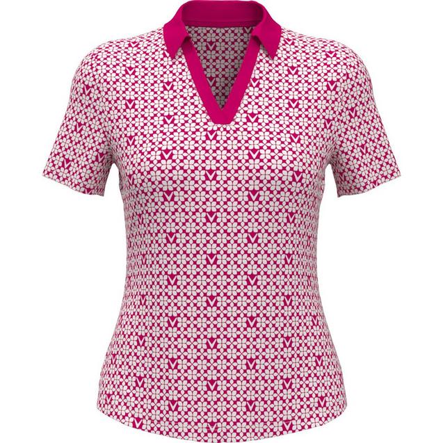 Women's Trademark Printed Short Sleeve Polo CALLAWAY