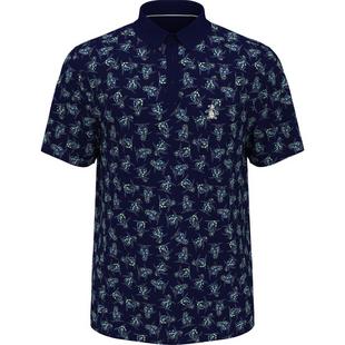 Men's All Over 60's Floral Pete Print Short Sleeve Polo