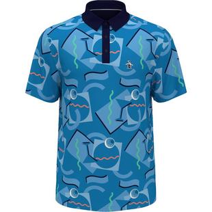 Men's All Over Abstract Print Short Sleeve Polo