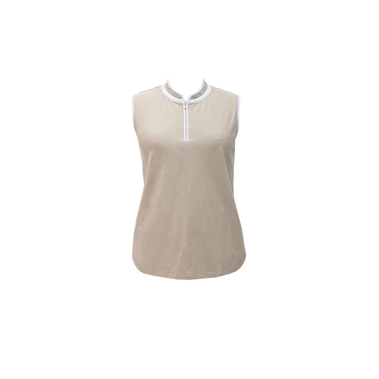 Women's Pique Zip Sleeveless Top