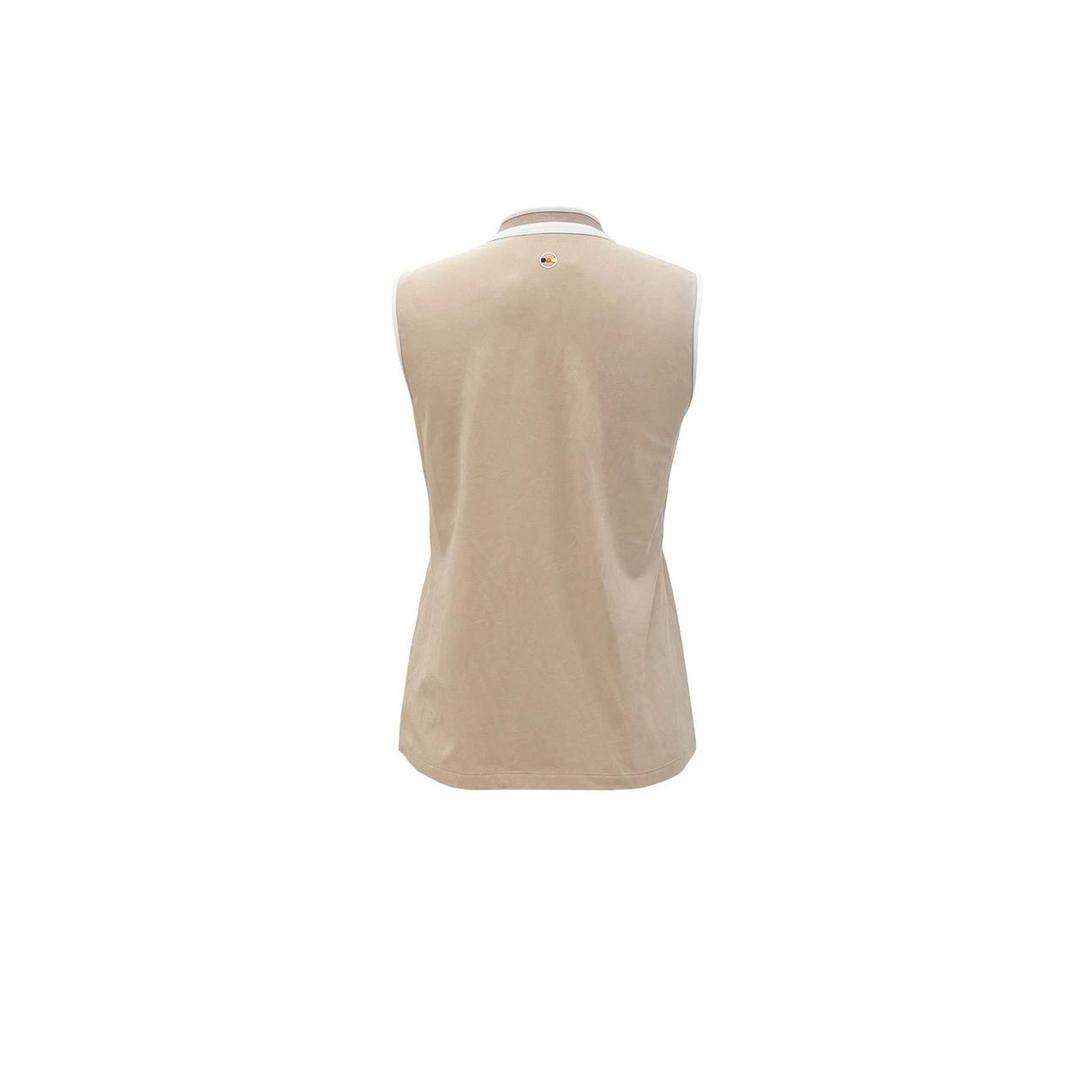 Women's Pique Zip Sleeveless Top