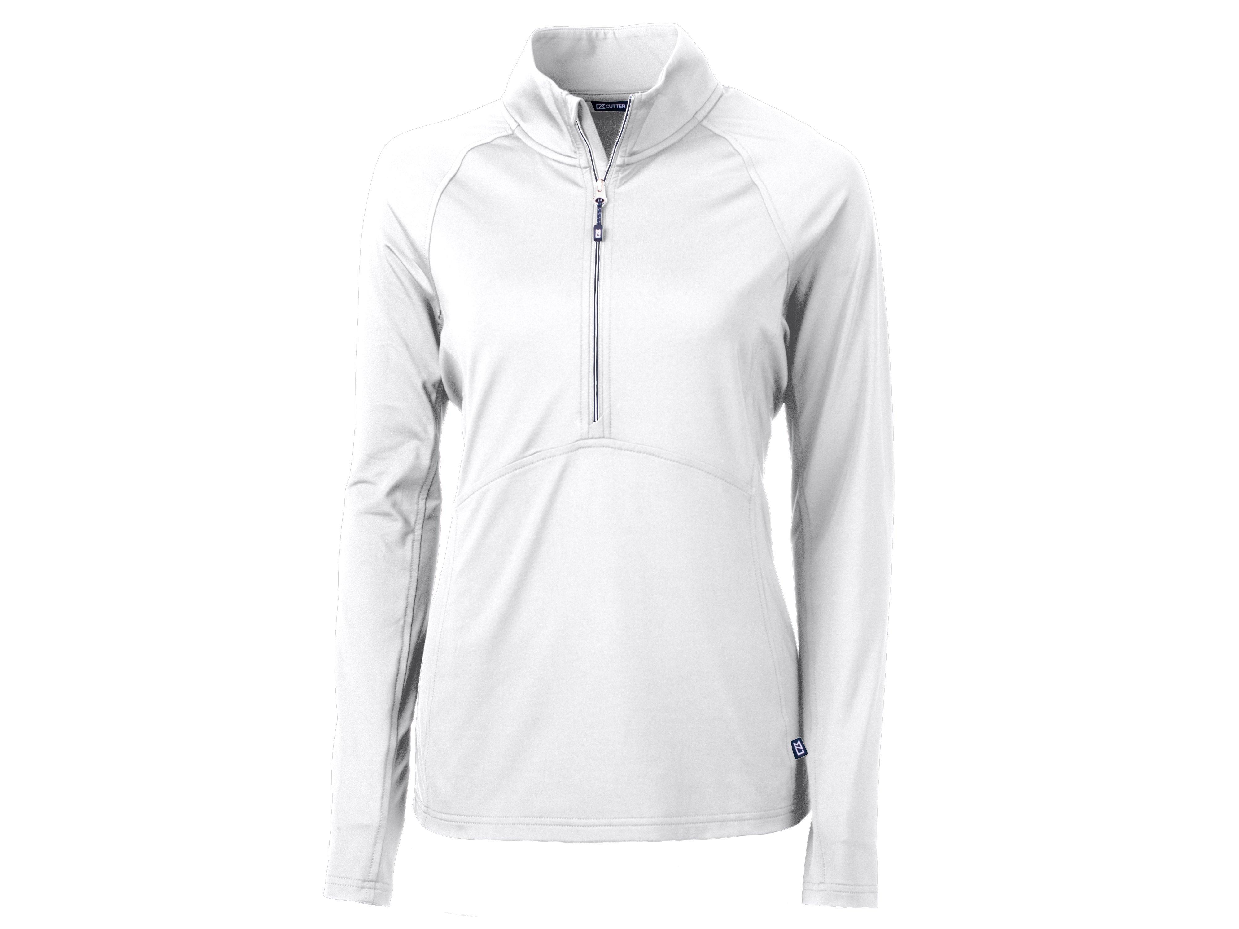 Cutter & Buck | Women's Adapt Eco Knit Stretch Recycled 1/2 Zip Pullover | in White, Size 3Xl