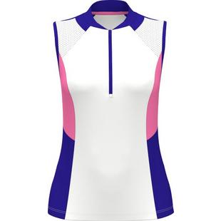 Women's Colourblock Sleeveless Polo