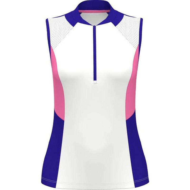 Women's Colourblock Sleeveless Polo