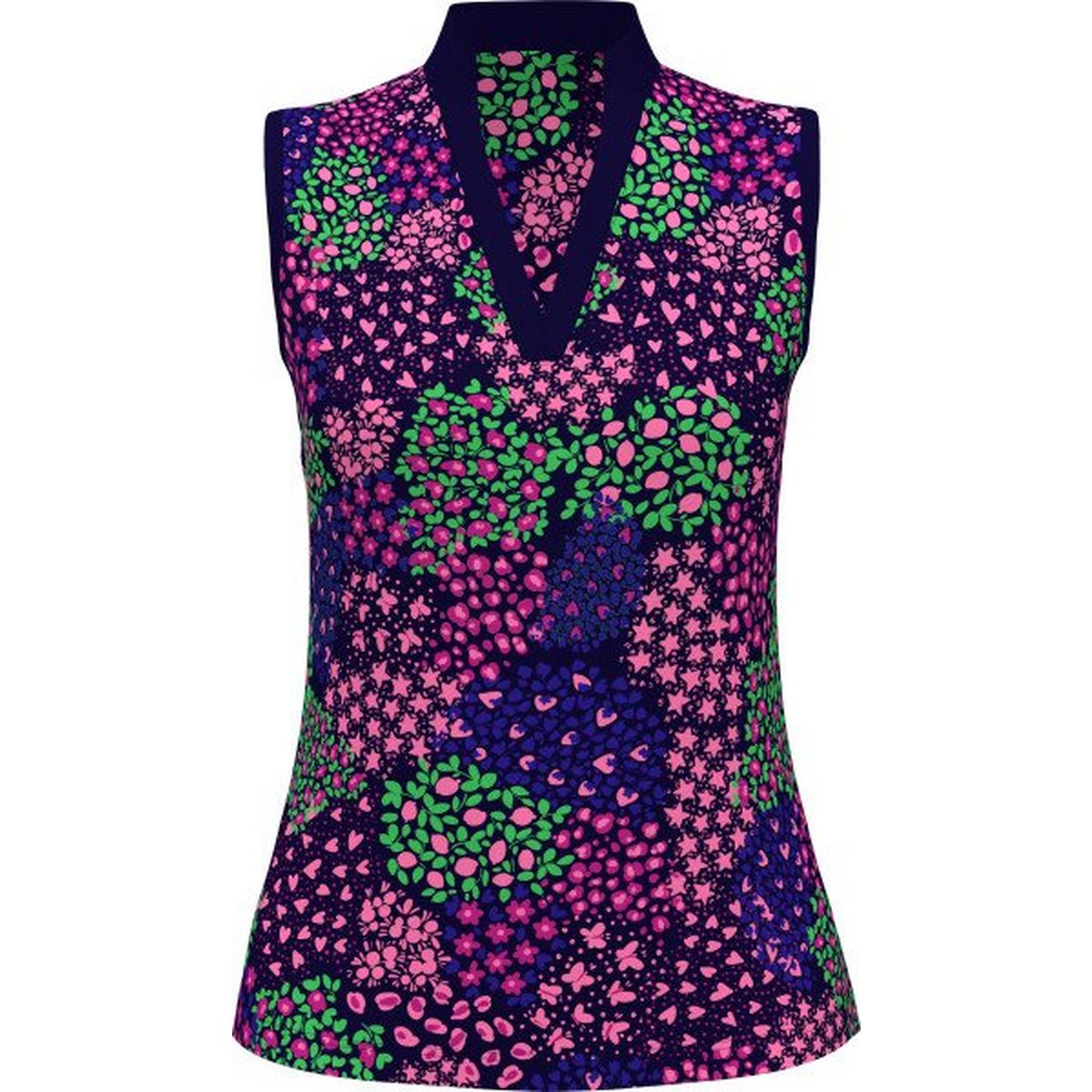 Women's Whimsical Printed Sleeveless Polo