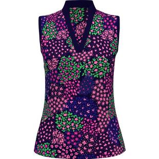 Women's Whimsical Printed Sleeveless Polo