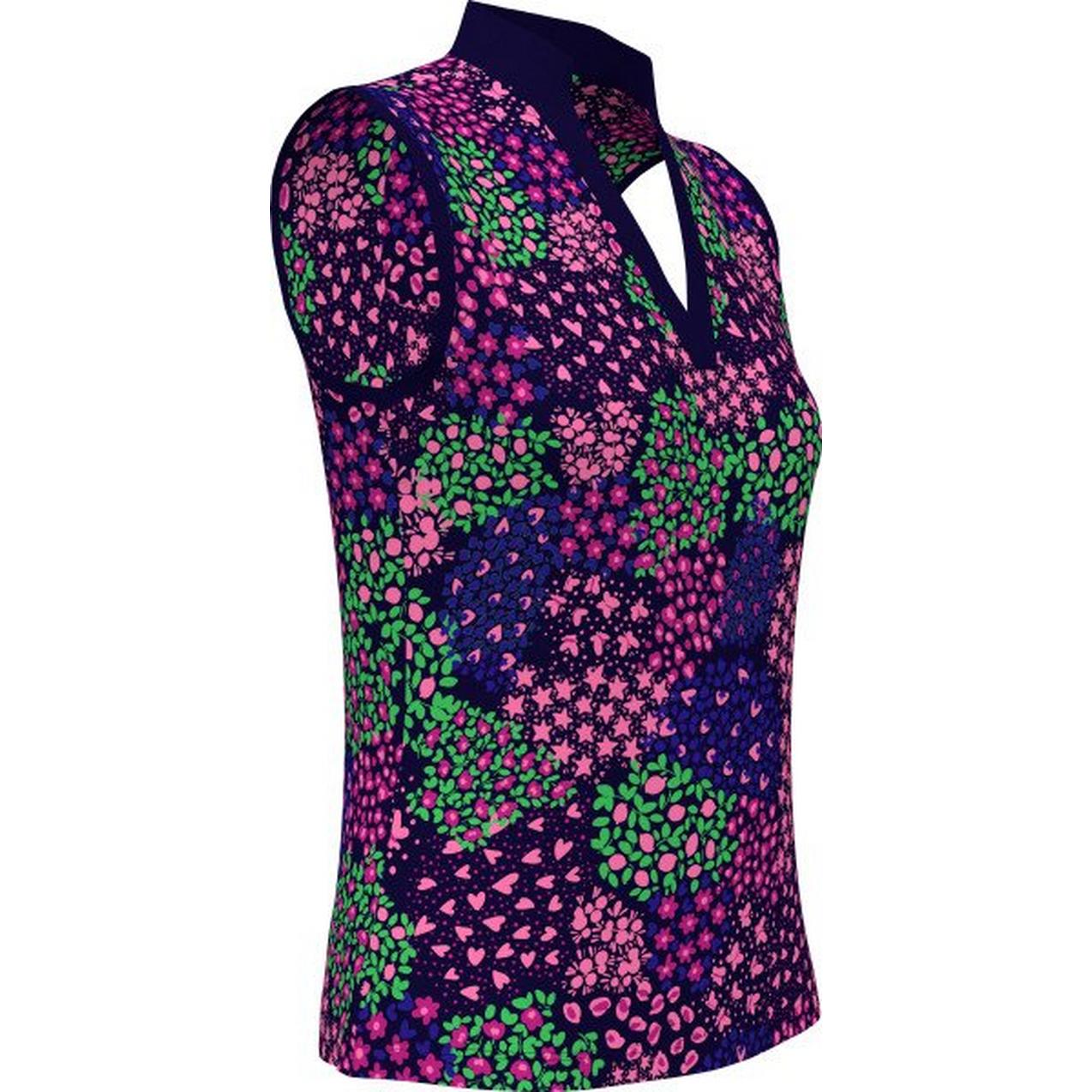 Women's Whimsical Printed Sleeveless Polo