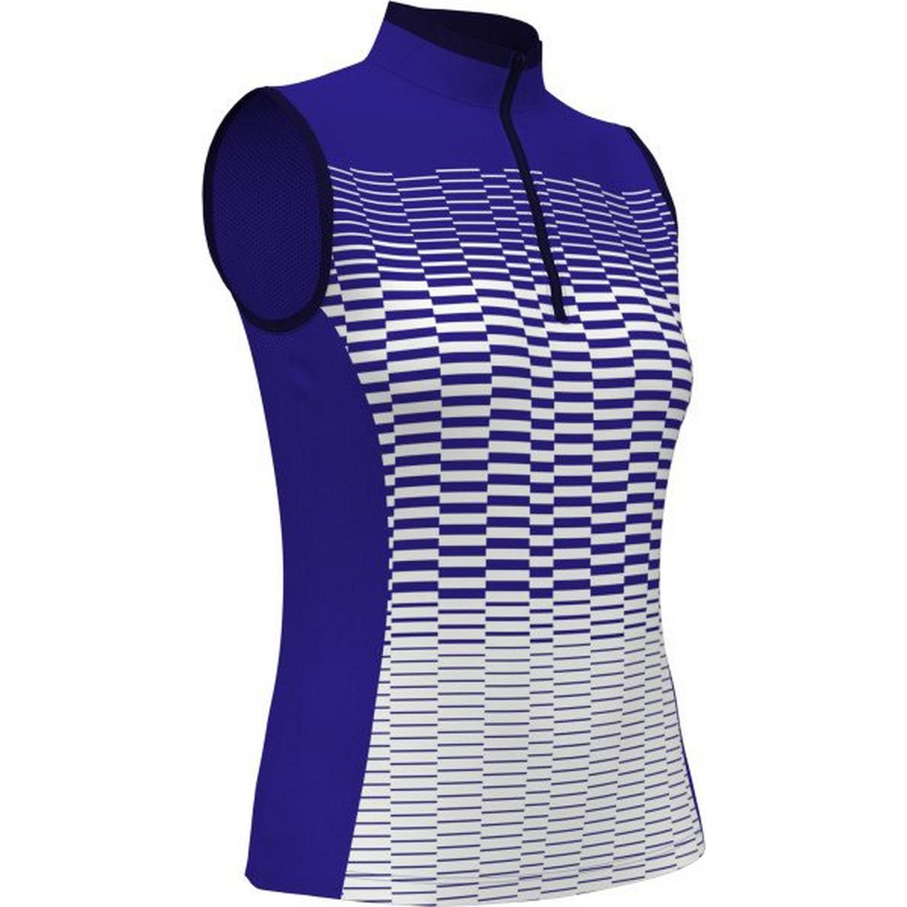 Women's Engineered Checkered Sleeveless Polo