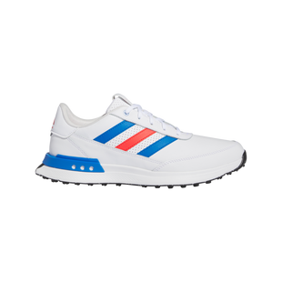 Men's S2G SL Leather 24 Spikeless Golf Shoe-White/Blue/Red ADIDAS