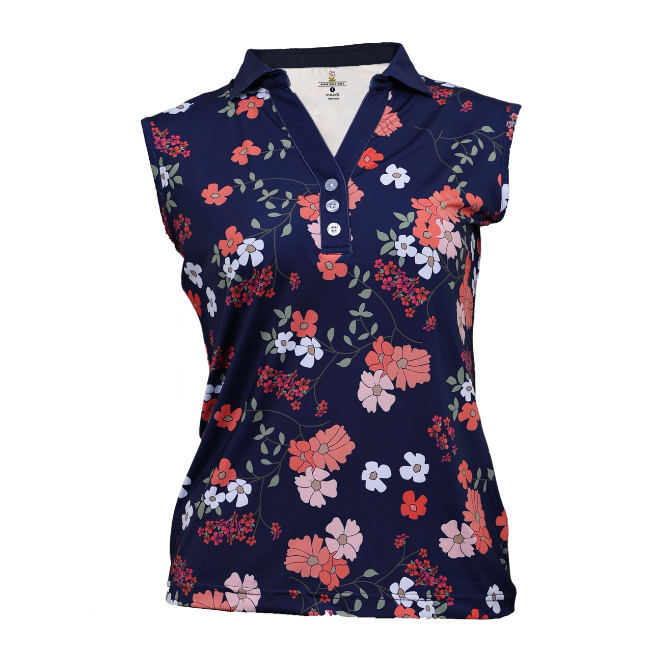 Women's Japanese Floral Sleeveless Polo