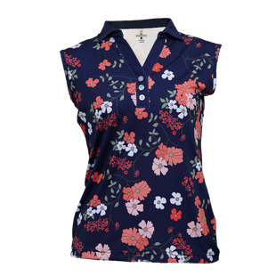 Women's Japanese Floral Sleeveless Polo