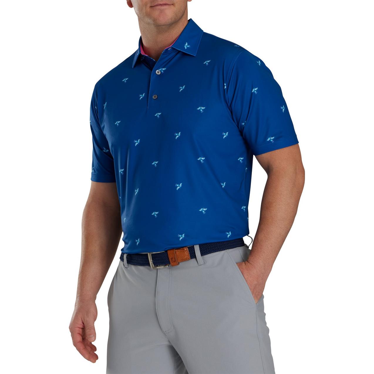 Men's Thistle Print Lisle Short Sleeve Polo