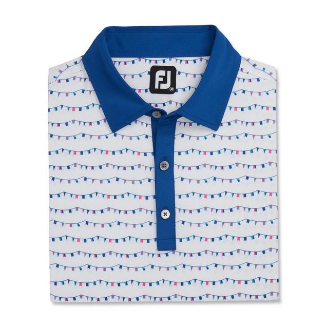 Men's Flag Banner Print Lisle Short Sleeve Polo FOOTJOY
