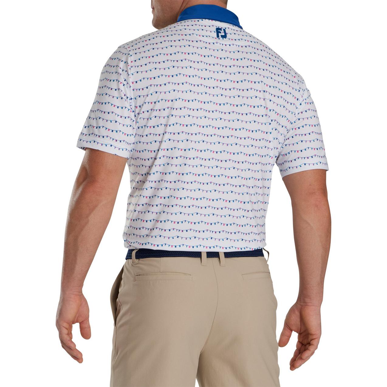 Men's Flag Banner Print Lisle Short Sleeve Polo