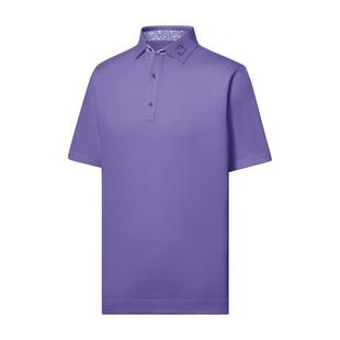 Men's Solid with Primrose Trim Short Sleeve Polo