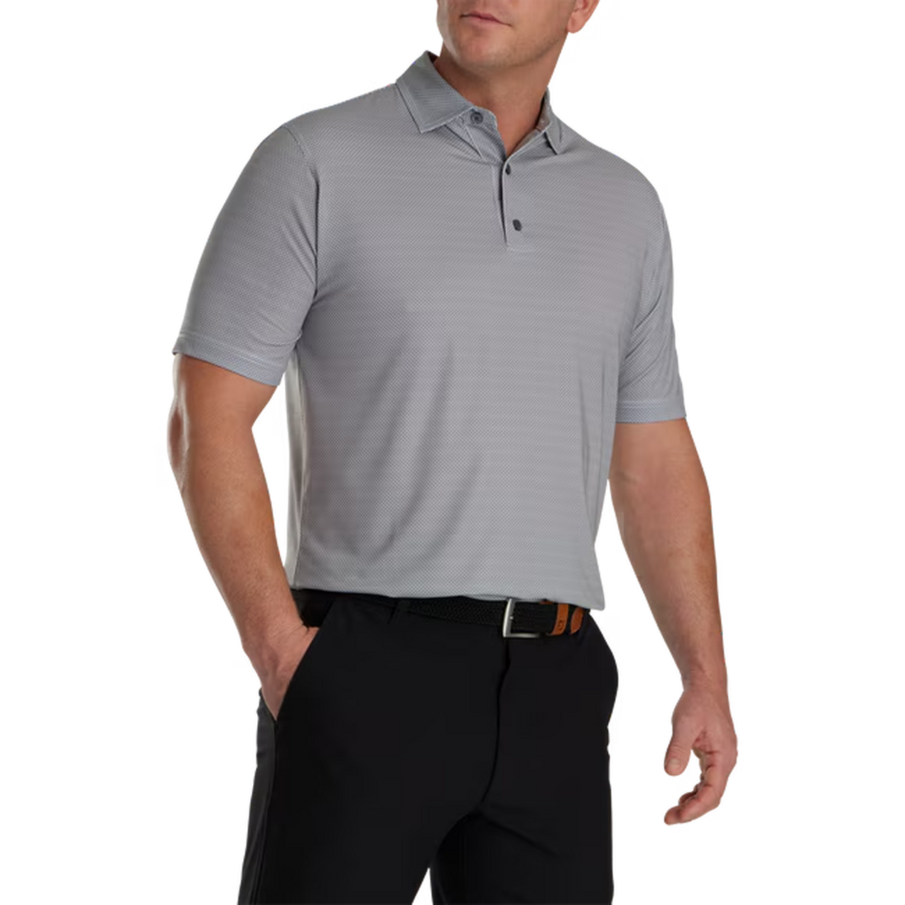 Men's Octagon print Lisle Short Sleeve Polo
