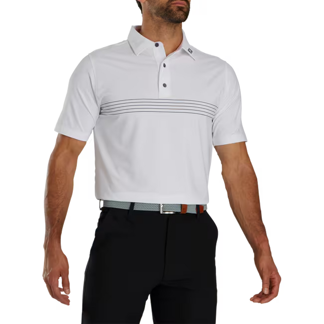 Men's Engineered Pinstripe Lisle Short Sleeve Polo