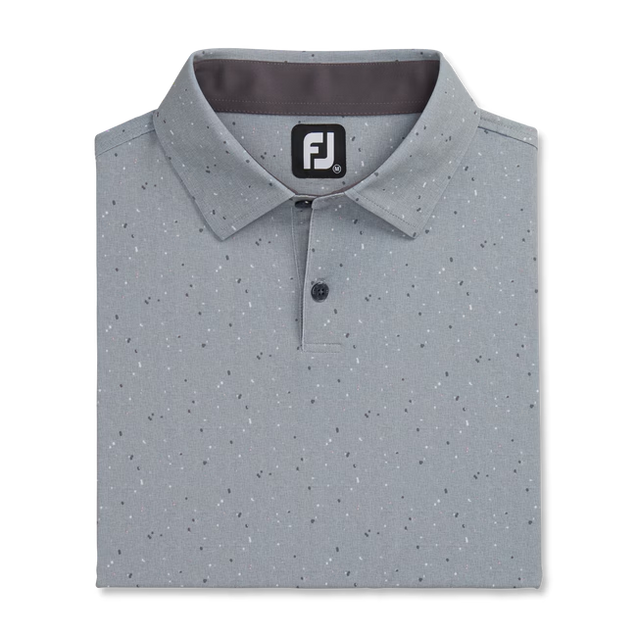 FootJoy Tweed Texture Stretch Pique Self Collar Grey Cliff L