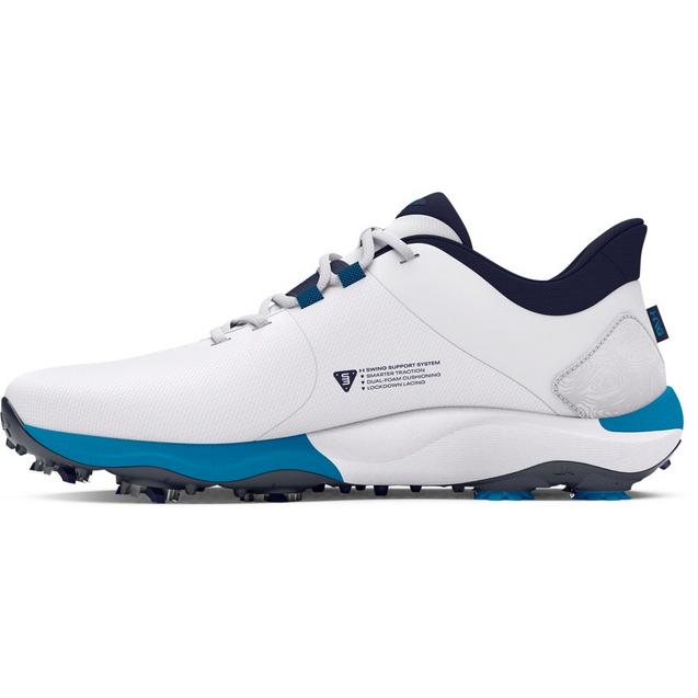 Under Armour HOVR ゴルフシューズ ホワイト/ブルー　鋲付き Under Armour HOVR ゴルフシューズ ホワイト/ブルー 鋲付き