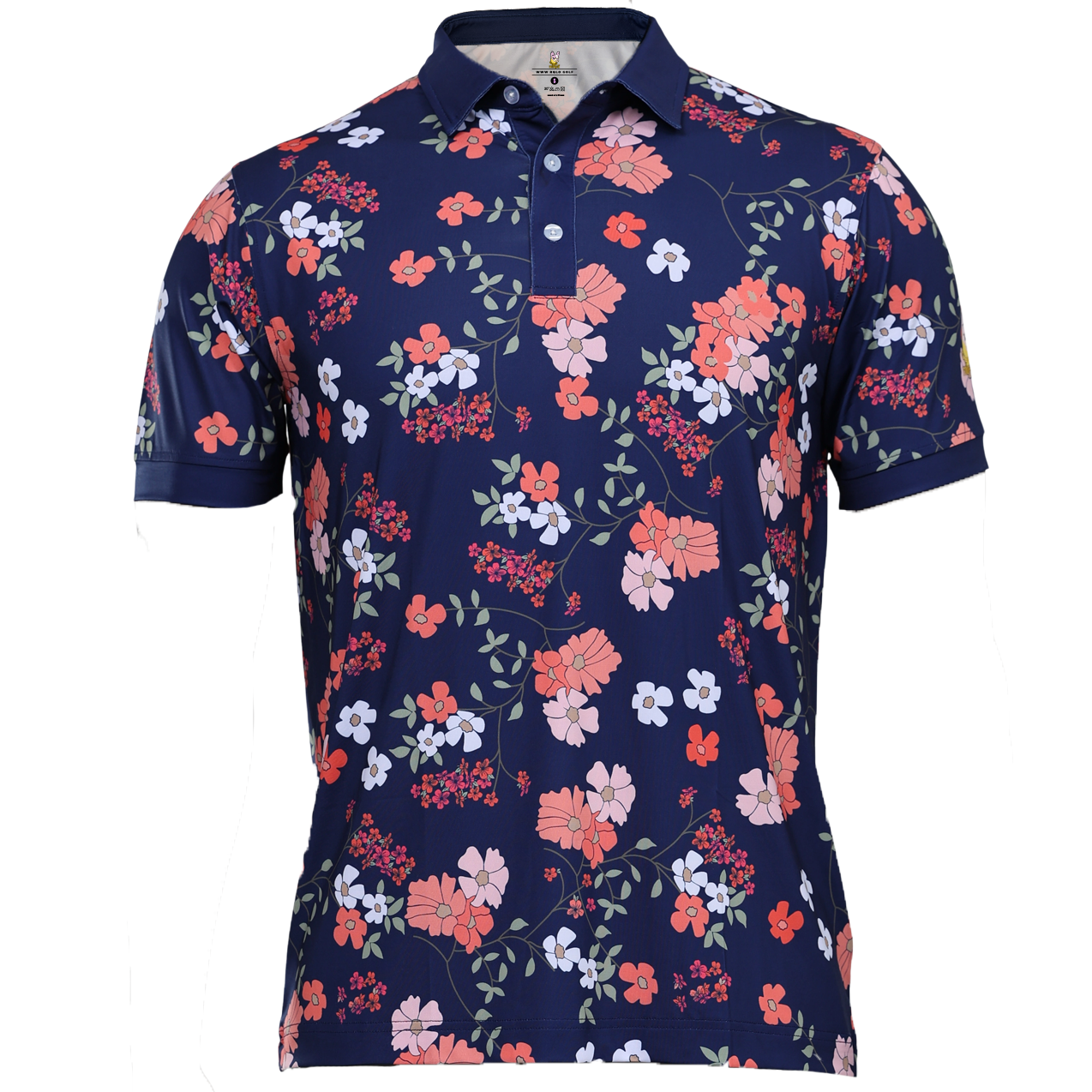 Men's Japanese Floral Short Sleeve Polo