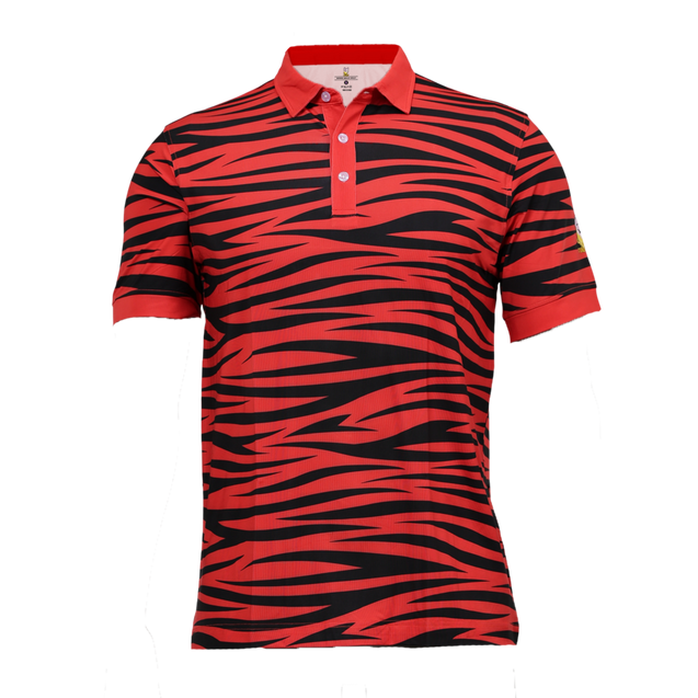 Men's Red Tiger Short Sleeve Polo