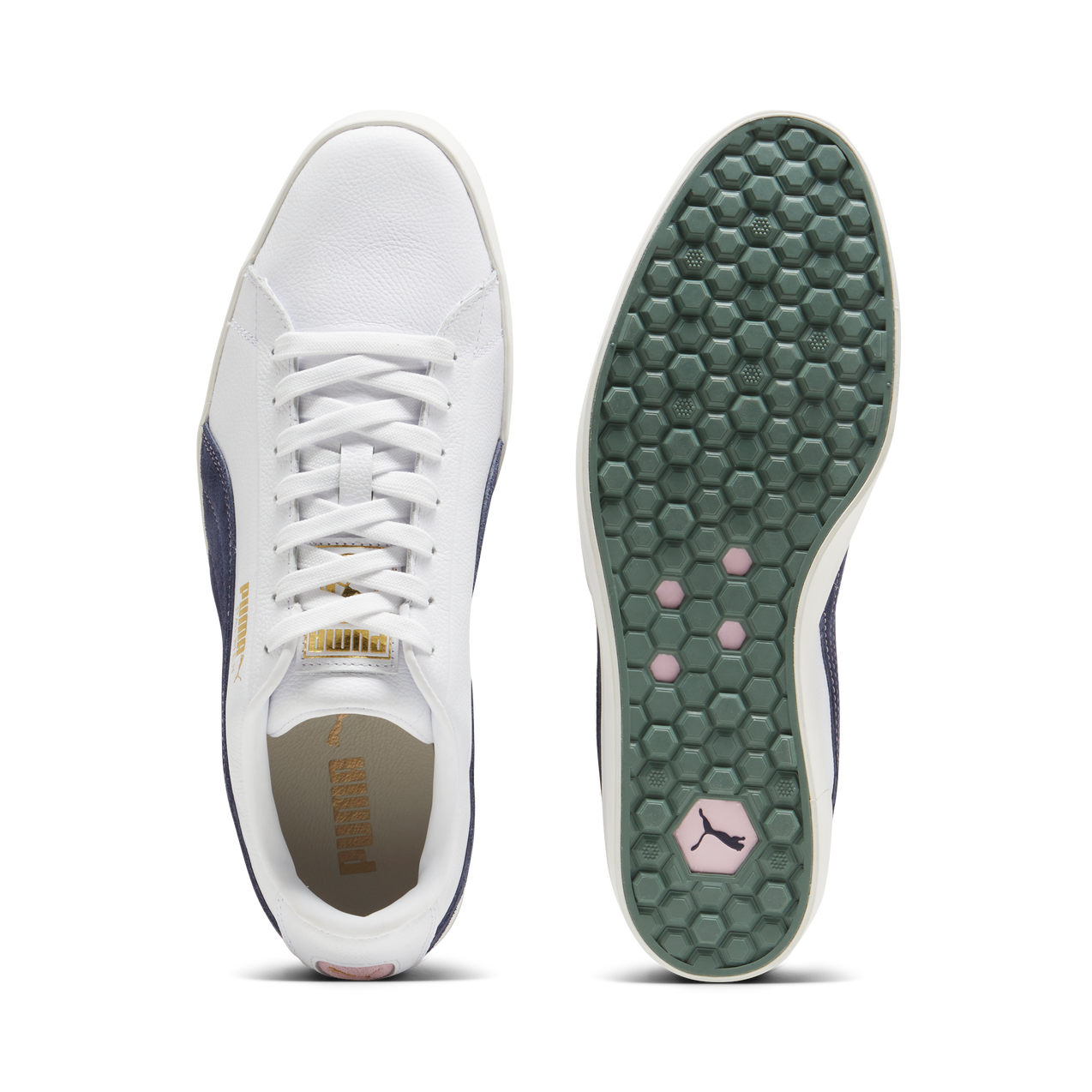 Men's AP Fusion Classic Spikeless Golf Shoe - White/Navy