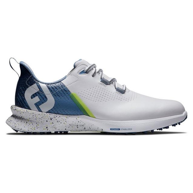 Men s Fuel Spikeless Golf Shoe White Blue FOOTJOY Golf Town