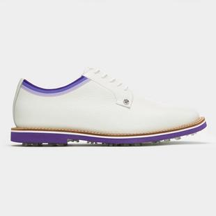 Men's Leather Welt Gallivanter Spikeless Golf Shoe - White/Purple