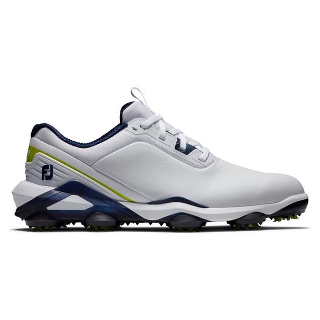 Prior Generation - Men's Tour Alpha 24 Spiked Golf Shoe - White/Blue/Yellow FOOTJOY