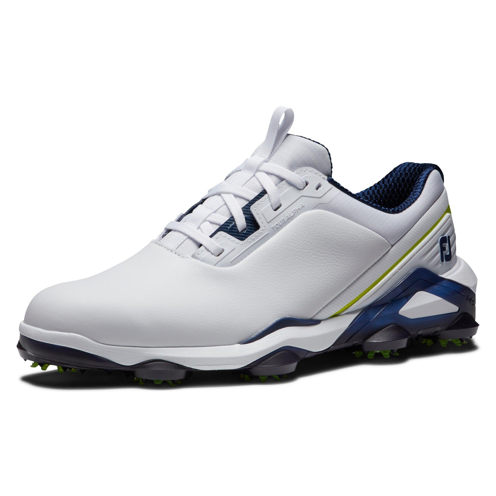 Prior Generation - Men's Tour Alpha 24 Spiked Golf Shoe White/Blue/Yellow