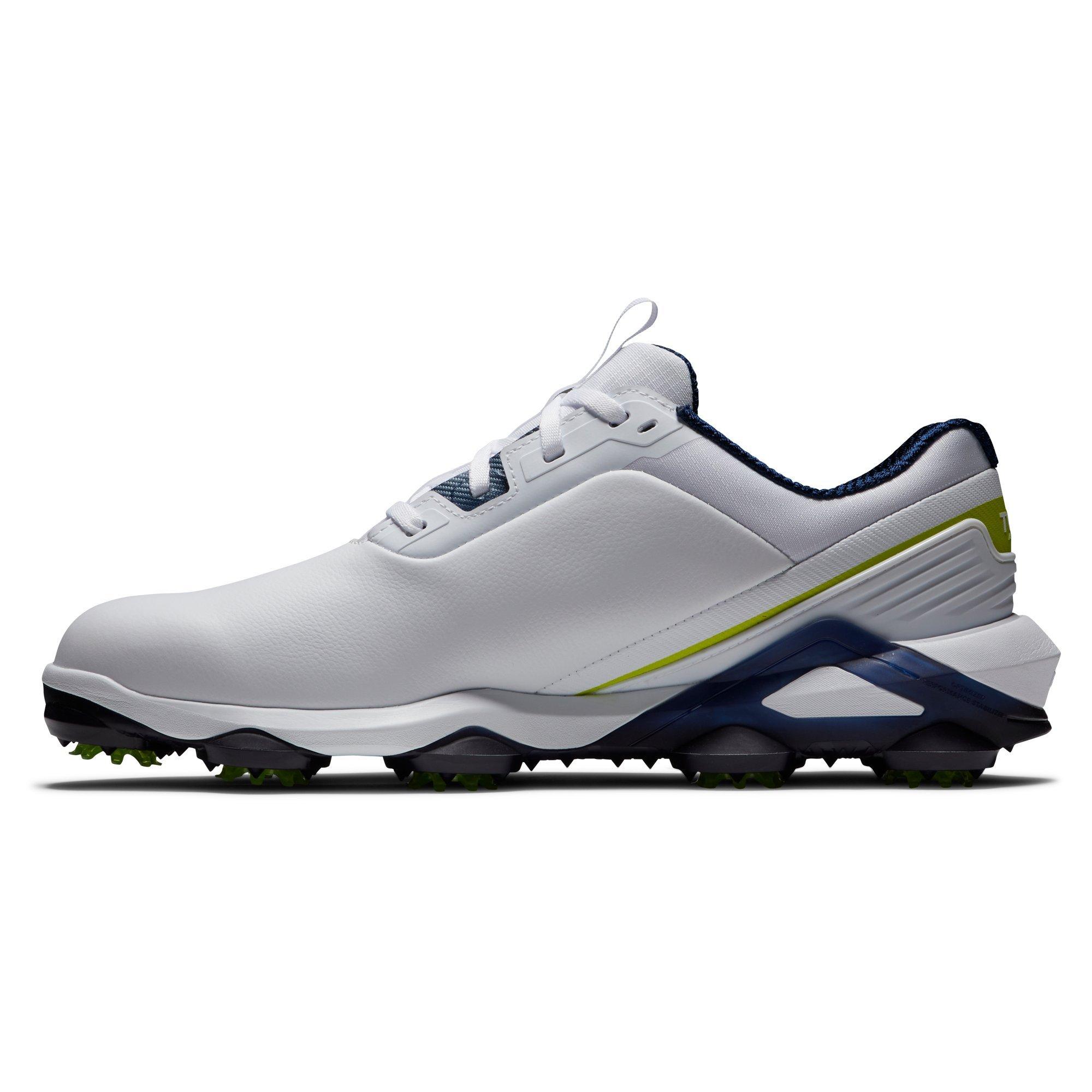 Prior Generation - Men's Tour Alpha 24 Spiked Golf Shoe White/Blue/Yellow