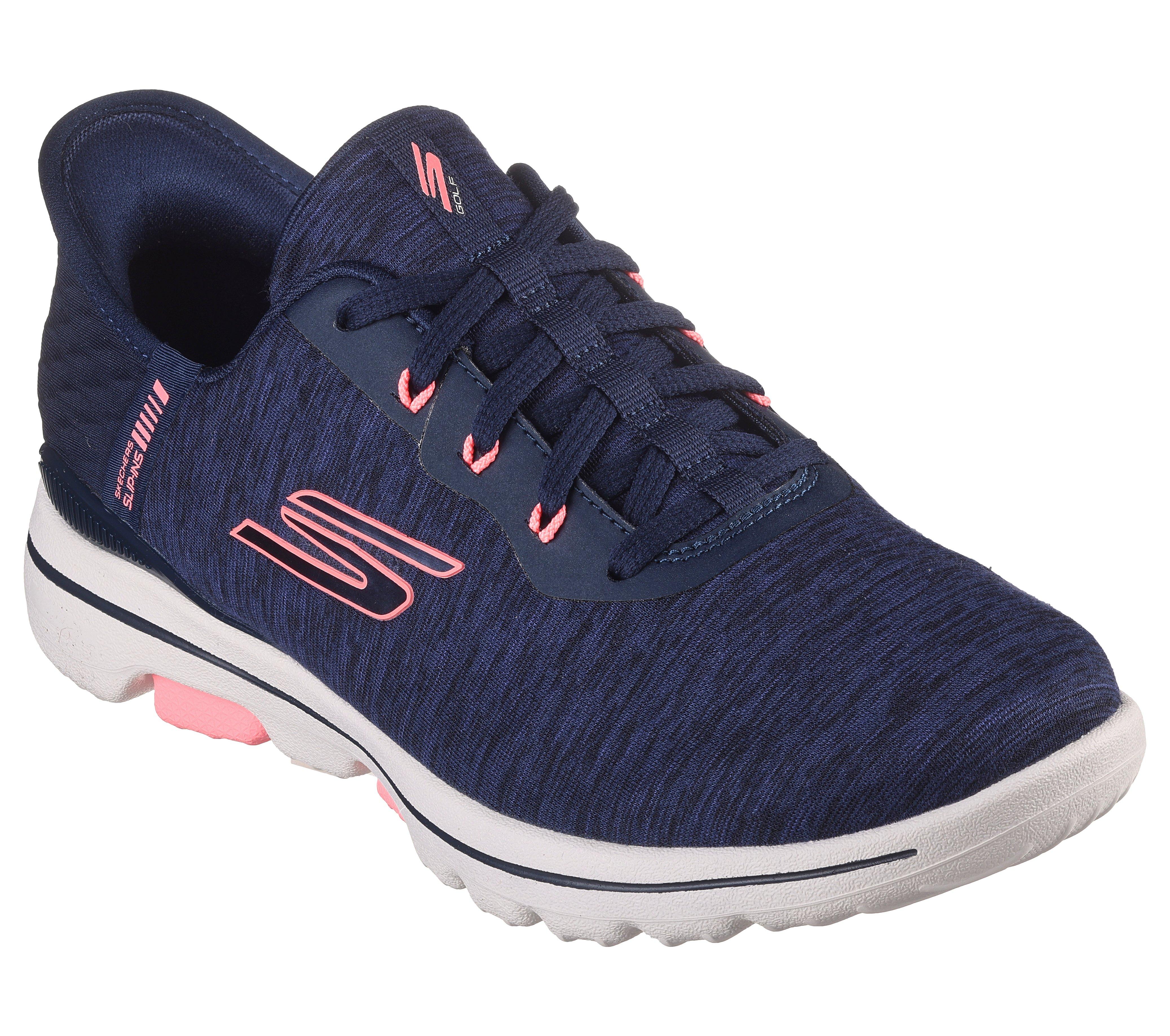 Women's Go Golf Walk 5 Slip-On Shoes - Navy/Pink