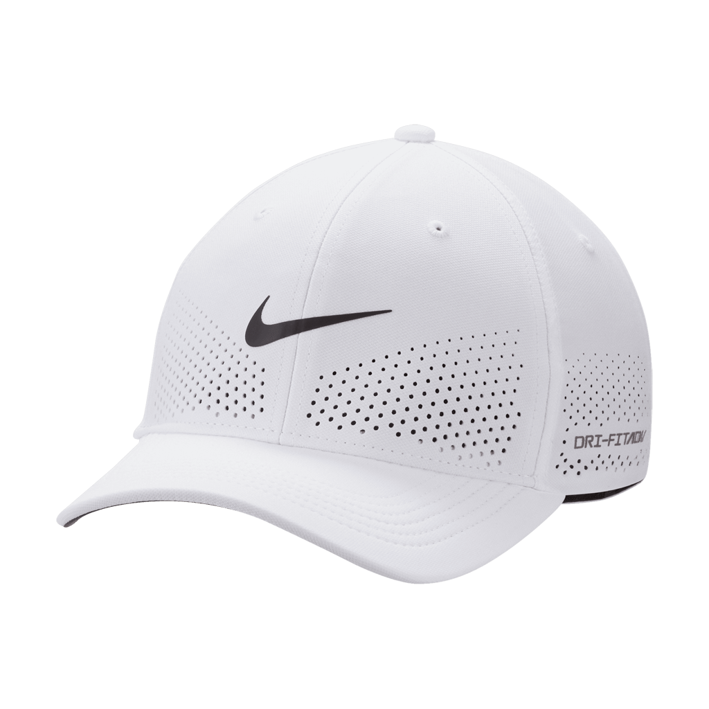 Nike | Unisex Dri-FIT ADV Rise Structured SwooshFlex Cap, White, Size Medium/Large